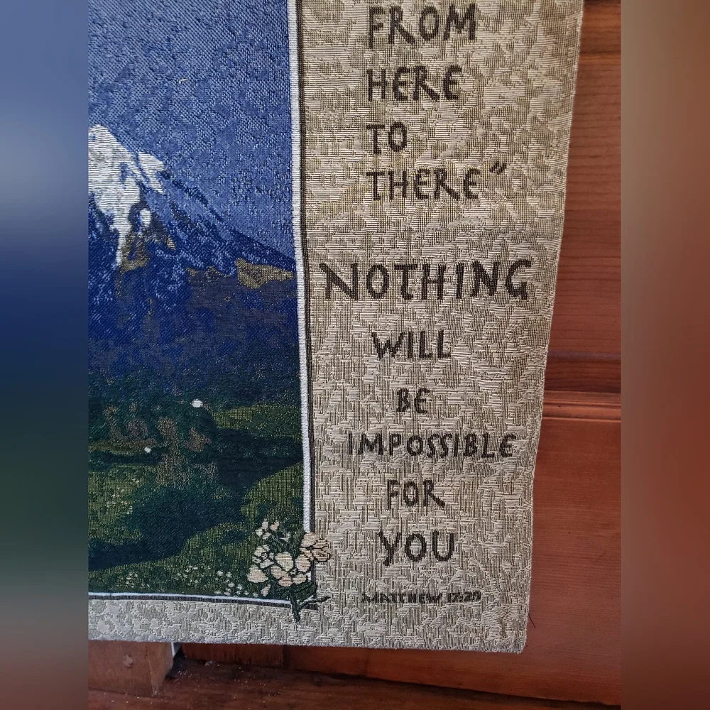 Inspirational Bible Quote Tapestry Wall Hanging Mustard Seed Mountain